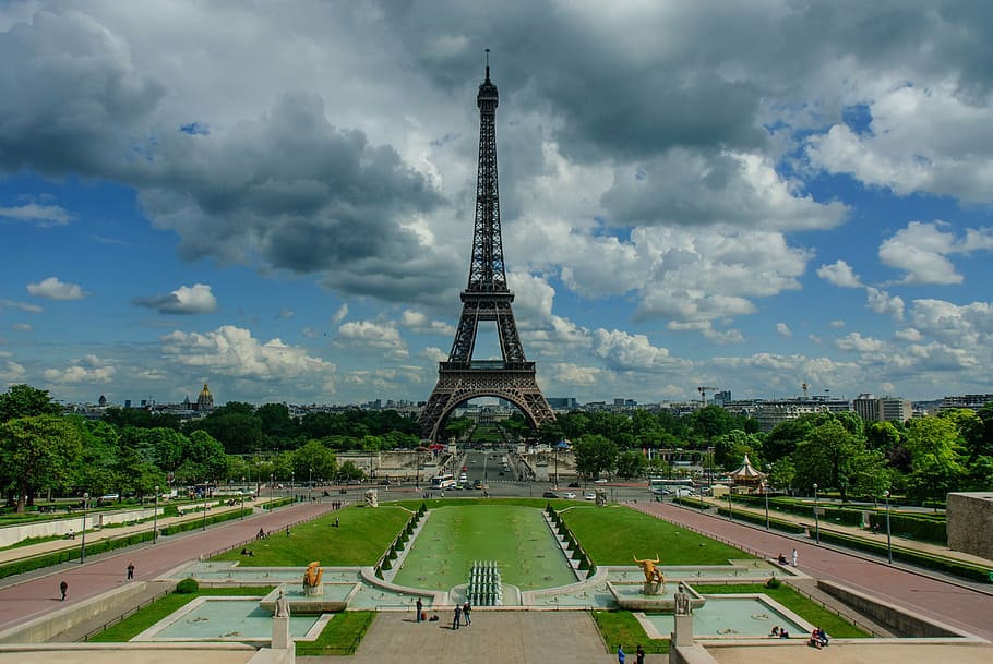 Eiffel Tower, Paris, france, sky, architecture, world's fair, HD wallpaper