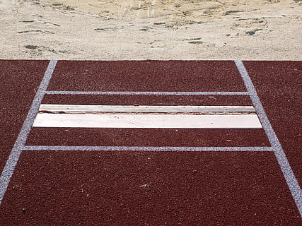 Long Jump, Jump, Jump, Sand, pit, mark, absprung board, descent marker HD wallpaper