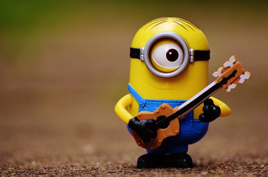 HD wallpaper: selective focus photo of Stuart Minion toy, music, guitar,  funny | Wallpaper Flare