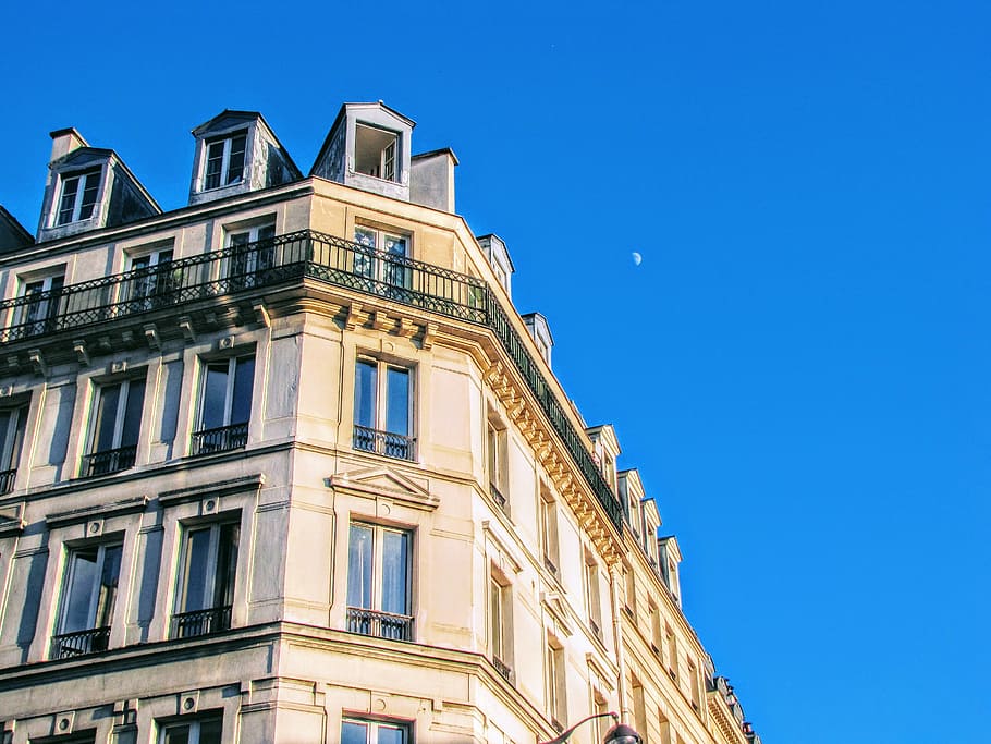 paris, apartment, facade, building, city palace, french balcony HD wallpaper