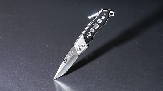 gray and black folding knife on gray surface, blade, shadow HD wallpaper