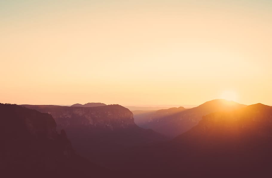 mountain, sky, sol, scenics - nature, beauty in nature, sunset HD wallpaper