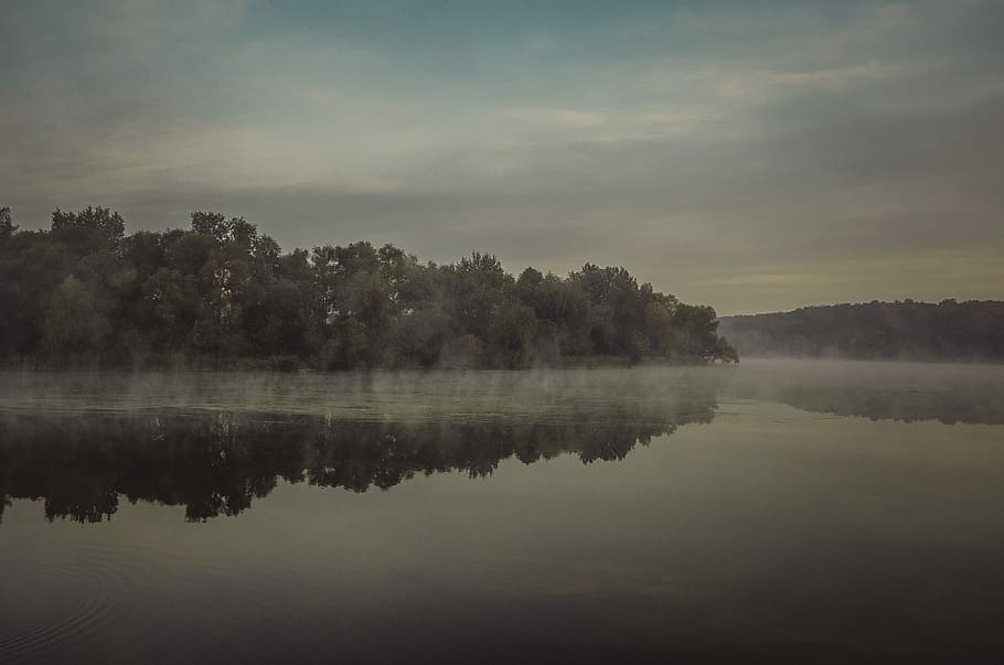 photo of body of water with reflection of trees, nature, lake HD wallpaper