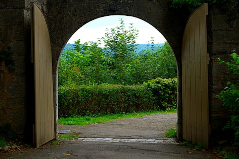 Goal, Passage, Input, Away, Castle, historically, wood, city gate HD wallpaper