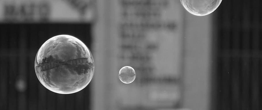 image, bubble soap, black and white, focus on foreground, geometric shape HD wallpaper