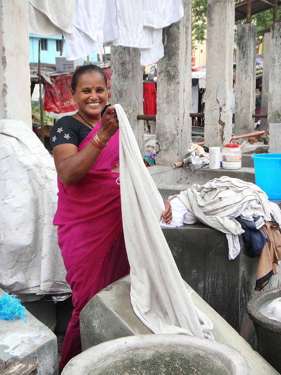 dhobi, india, washer, woman, clothes, laundry, washing, hand washing, HD wallpaper