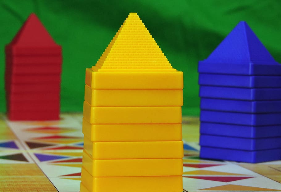 game, pyramids, play, board game, pastime, buildings, multi colored HD wallpaper