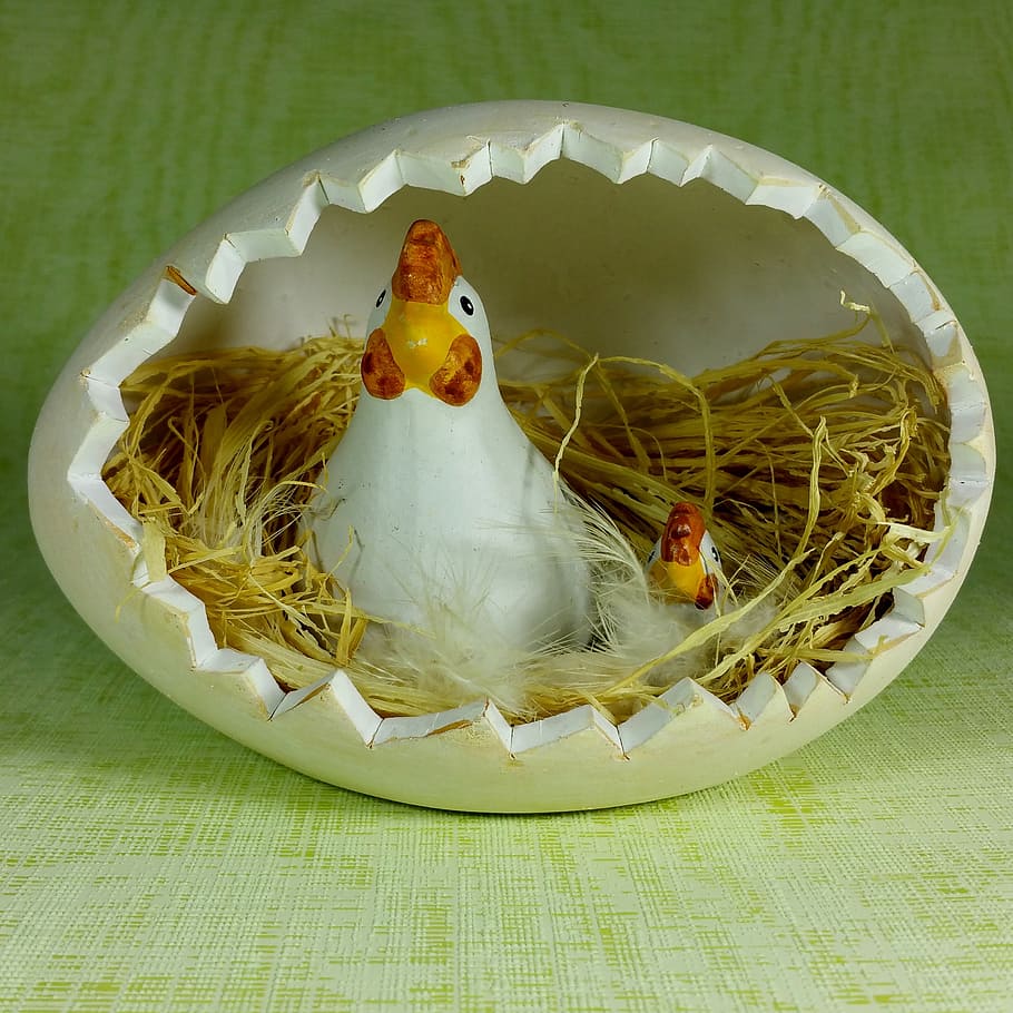 easter, hen, chicken, chicks, egg, representation, art and craft HD wallpaper