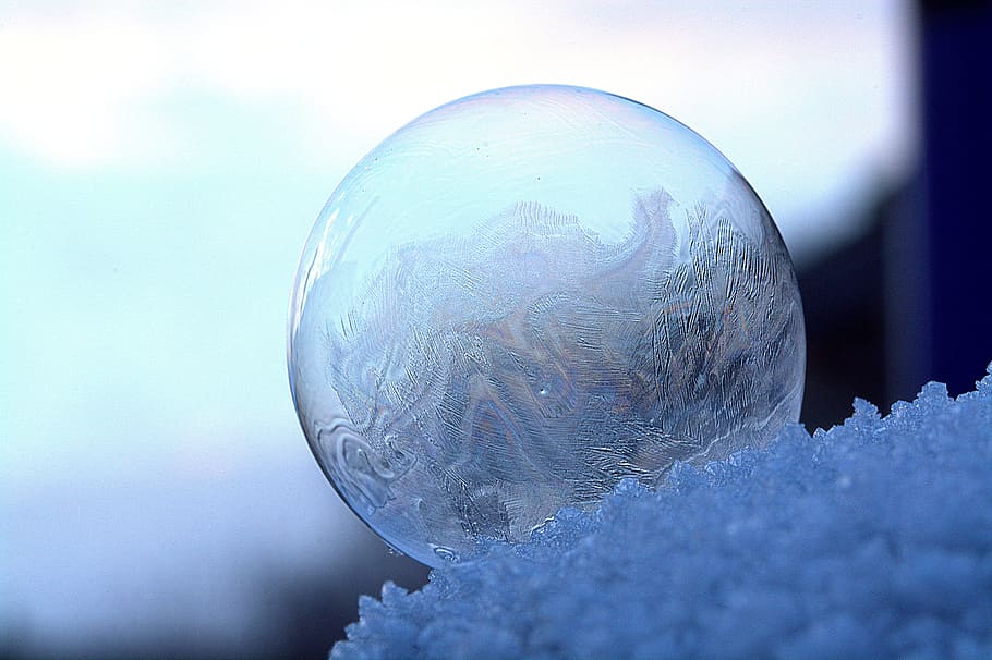 Close-up of Frozen Water, art, ball, ball-shaped, bubble, cold, HD wallpaper