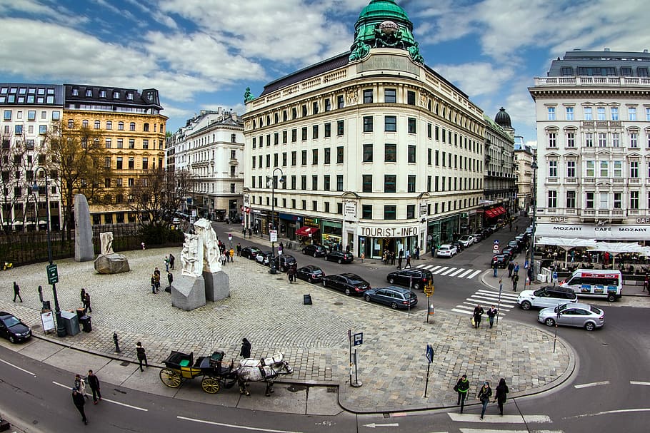 Vienna, Downtown, Panorama, View, albertina space, city, architecture HD wallpaper