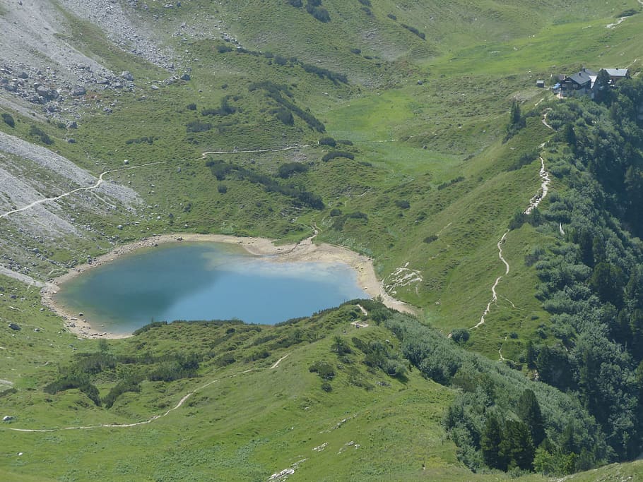 Pool, Little Lake, Bergsee, alpine lake, water, clear, crystal clear, HD wallpaper