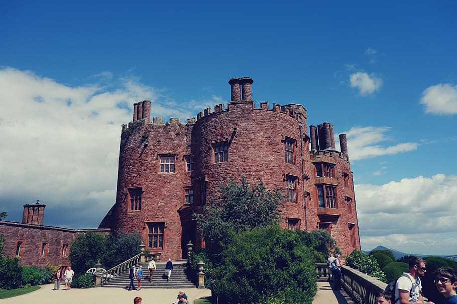 architecture, building, infrastructure, castle, blue, sky, clouds HD wallpaper