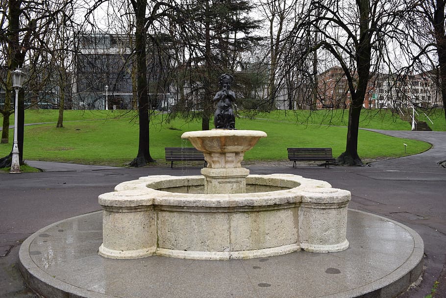 source, bilbao, park, tree, park - man made space, plant, fountain HD wallpaper