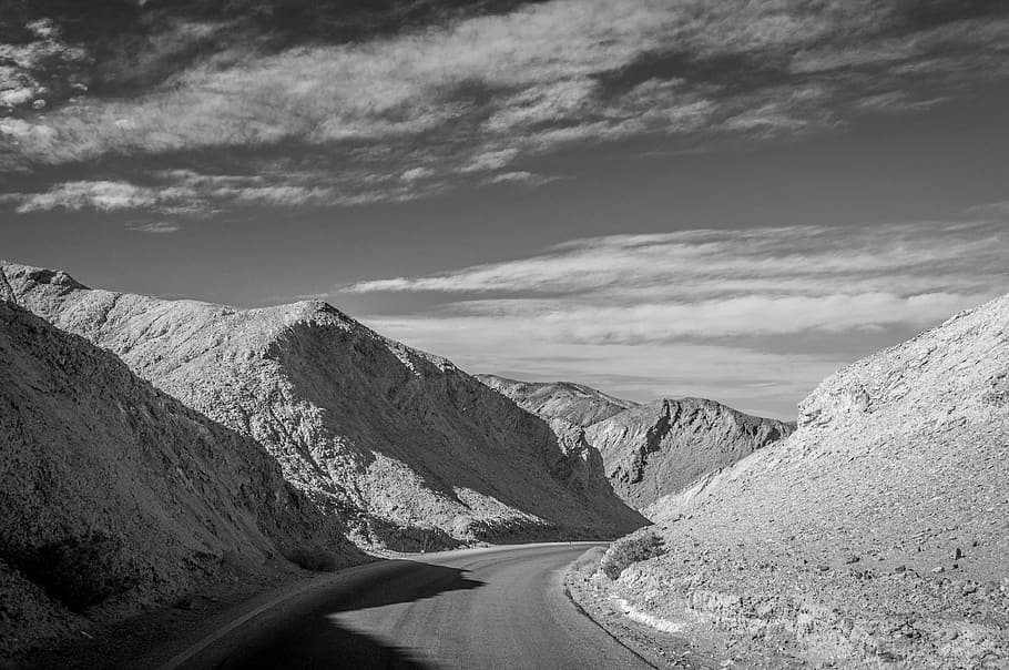 road, sky, death valley, cloud - sky, scenics - nature, mountain HD wallpaper