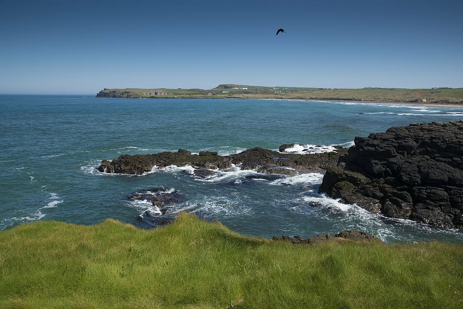 north coast, county antrim, sea, tourism, seascape, scenic, HD wallpaper