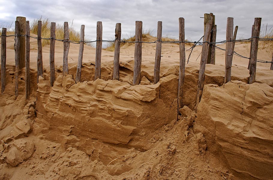 Sand Dune, Nature, Beach, outdoor, landscape, fence, fencing HD wallpaper