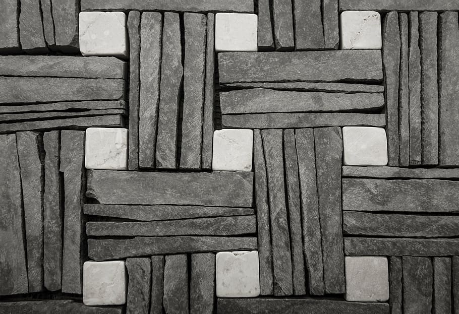 close-up photo of woven wall, stone wall, slate, mosaic, background HD wallpaper