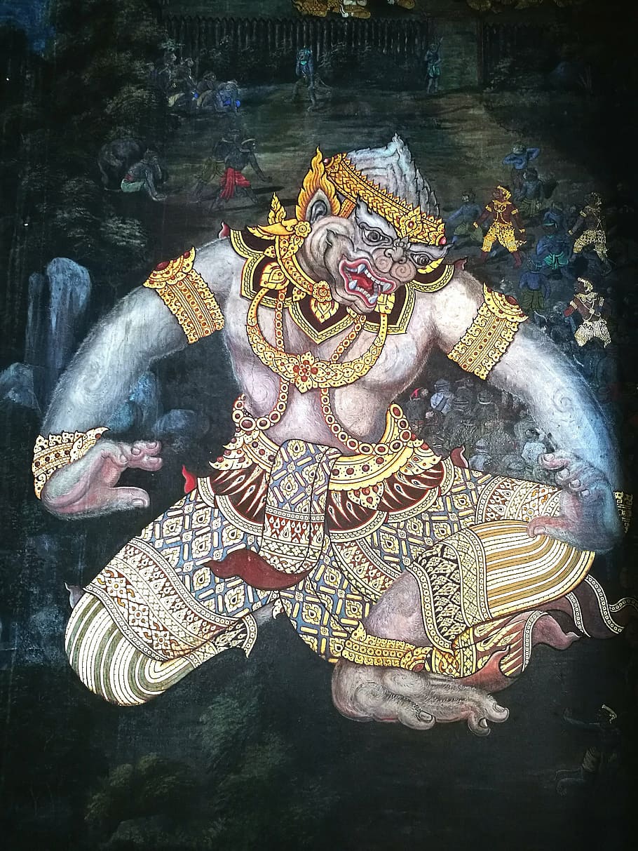 hanuman, monkey, tourist, attraction, thailand, religion, art and craft, HD wallpaper