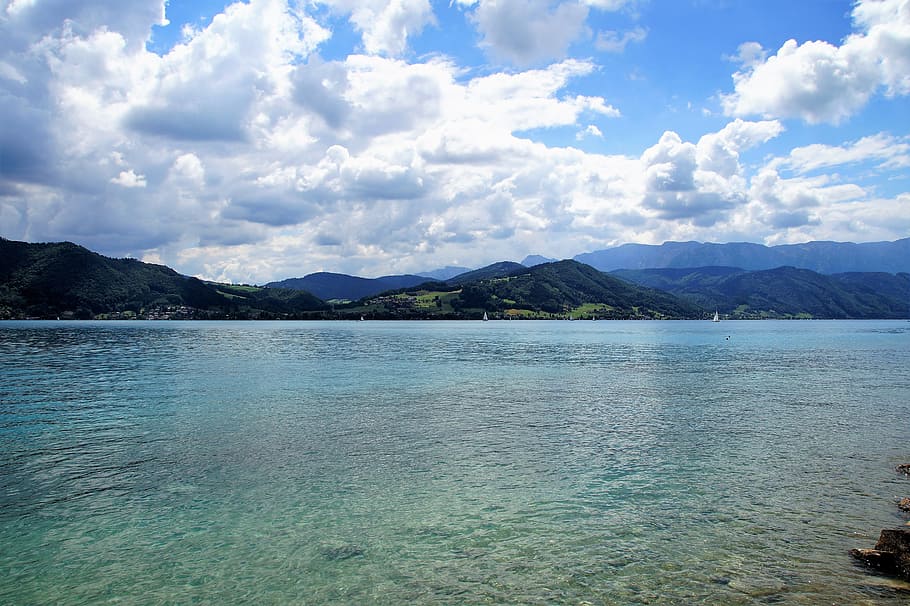 attersee, atterské lake, water, net, clear, surface, austria