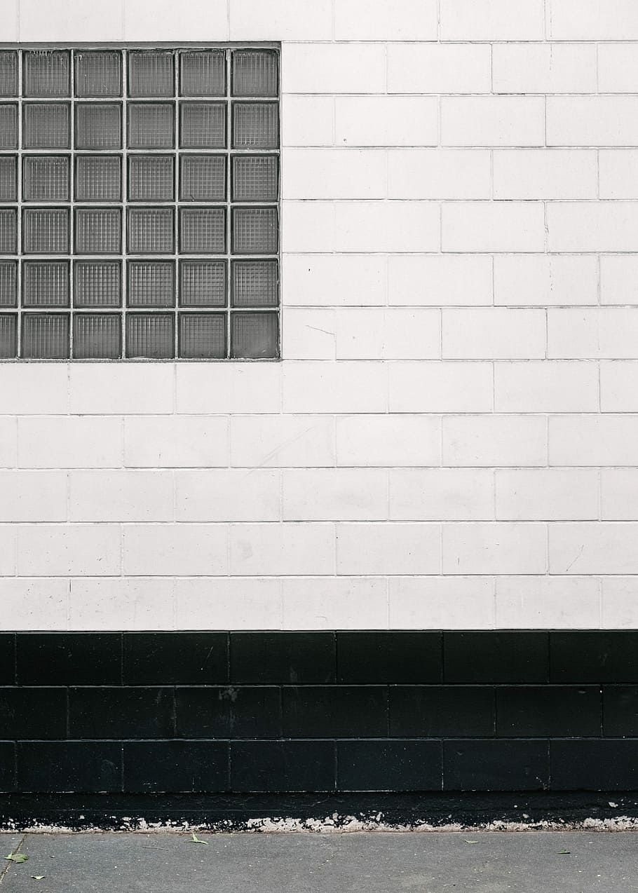 white and black wall, untitled, window, urban, pattern, building HD wallpaper
