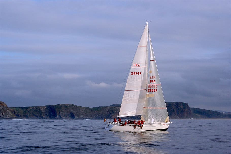 sailboat, bullbox, genova, genoa, mainsail, crew, regatta, bateau, HD wallpaper