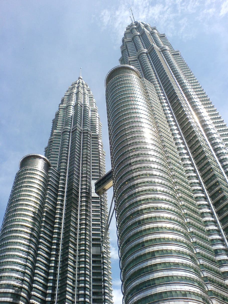 petronas twin towers, skyscrapers, architecture, exterior, buildings, HD wallpaper
