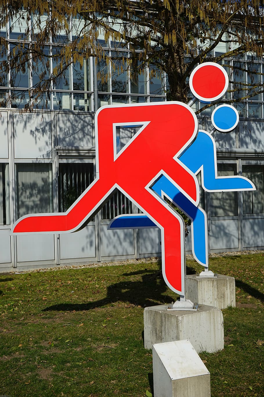 males, jog, run, sprint, abstract, red, blue, person, stylized HD wallpaper