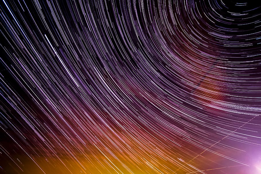 timelapse photo of starry sky, low exposure photo light motion HD wallpaper