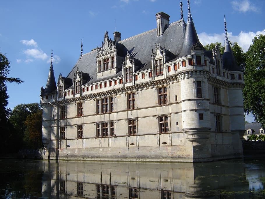 châteaux de la loire, azay curtain, renaissance, architecture, HD wallpaper