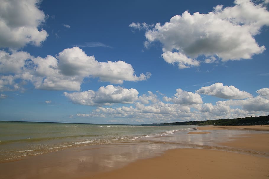 shore, clouds, sea, nature, sky, landscape, water, travel, ocean HD wallpaper