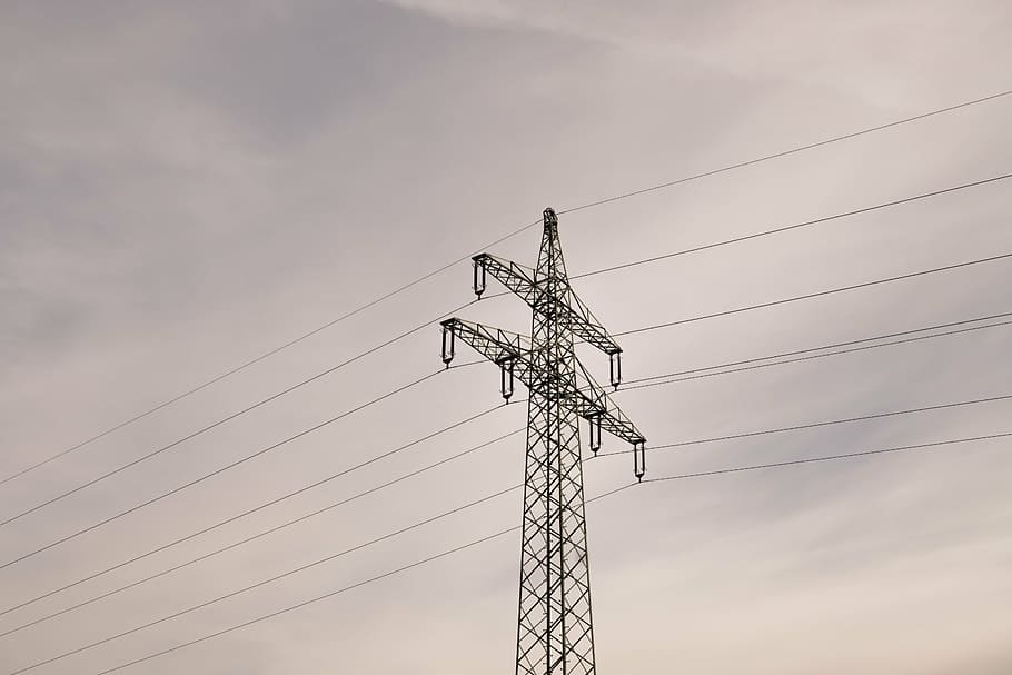 strommast, power line, current, electricity, energy, high voltage HD wallpaper