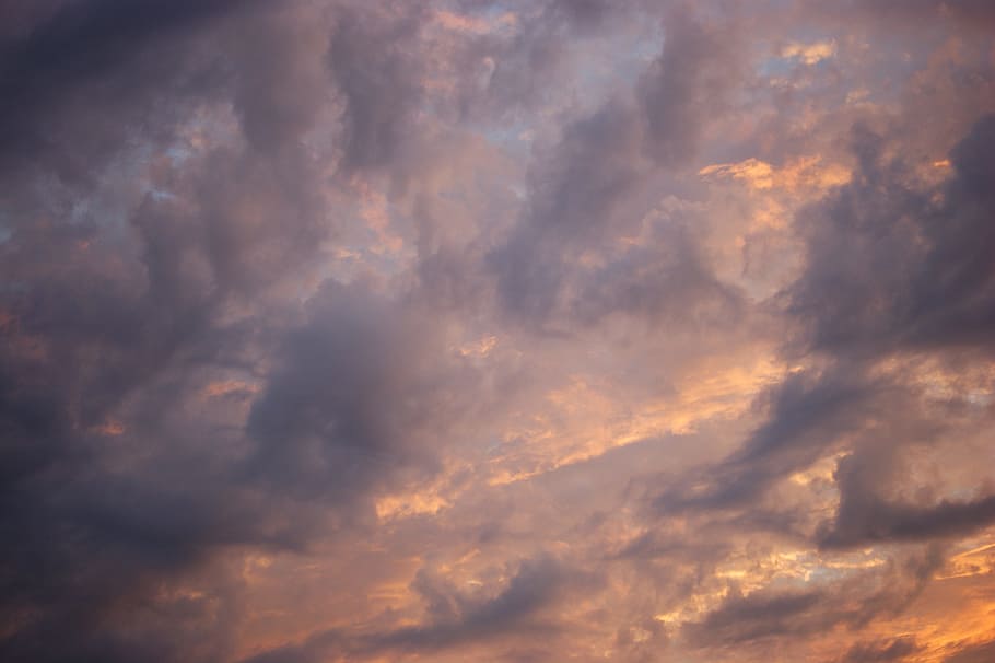 sky, summer, clouds, view, nature, sky clouds, west, blue, sunset HD wallpaper