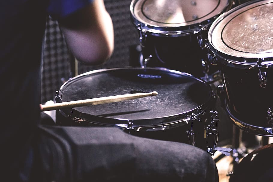 person playing drums, still, items, things, music, instrument HD wallpaper