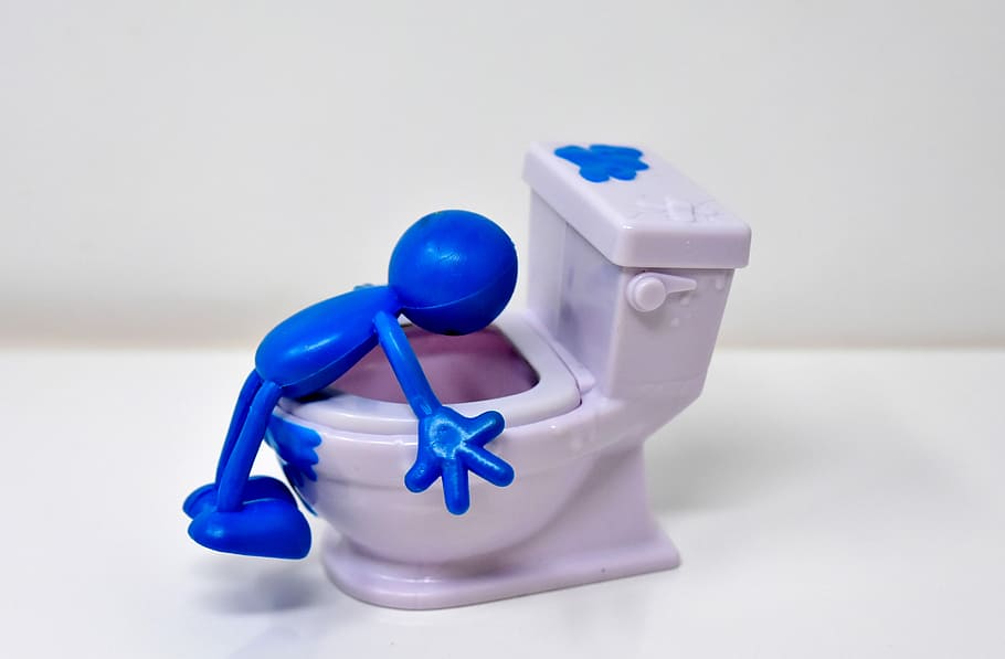 white and blue toilet plastic toy, loo, smiley, puke, toilet hug HD wallpaper