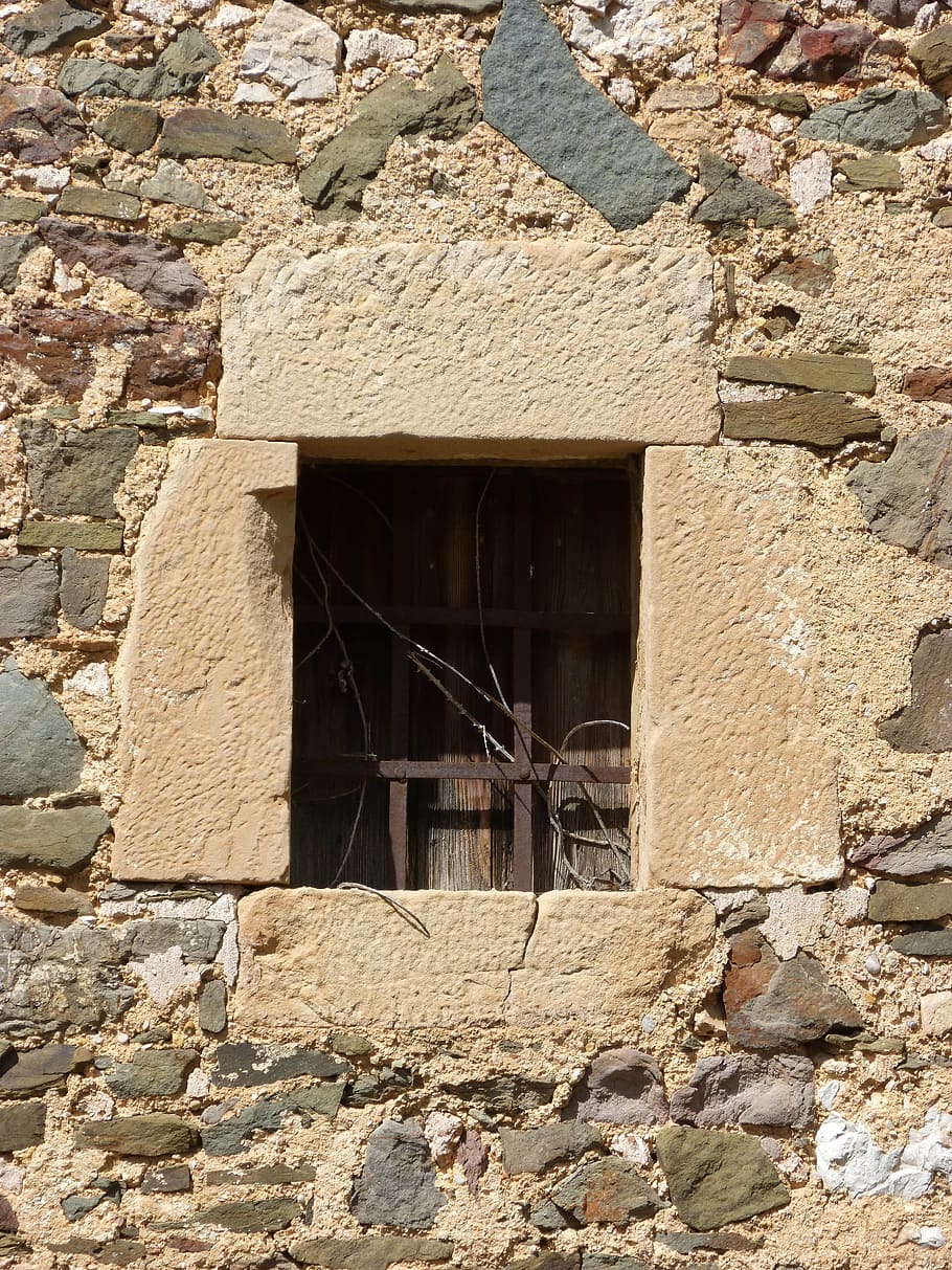 window, bars, old, architecture, wall stone, built structure HD wallpaper