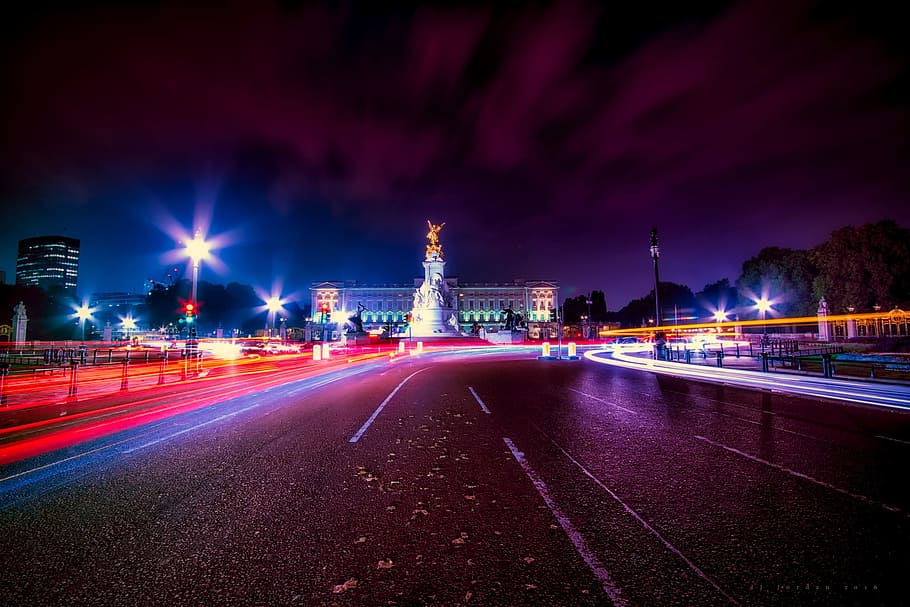 time lapse photography of city at night time, Pall Mall, London, HD wallpaper