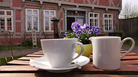 Coffee, Spring, Cafe, Drink, Cake, Relax, out, coffee break HD wallpaper
