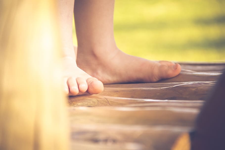 person's foot, child, tranquility, rest, peace, calm, nature HD wallpaper