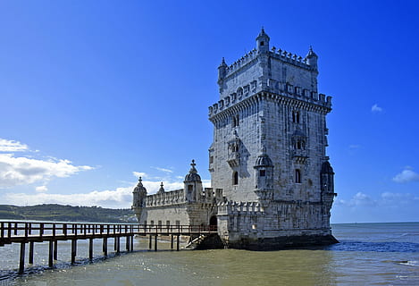 HD wallpaper: castle, belem tower, lisbon, portugal, santa maria de ...