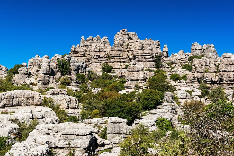 spain, landscape, sky, clouds, mountains, rocks, rocky, formations HD wallpaper