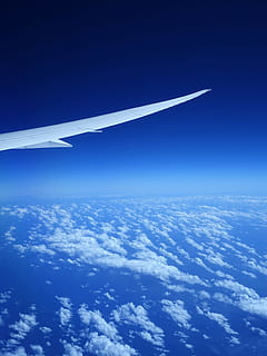 Airplane, Wing, Blue Sky, Cloud, flight, jet, white, aircraft HD wallpaper