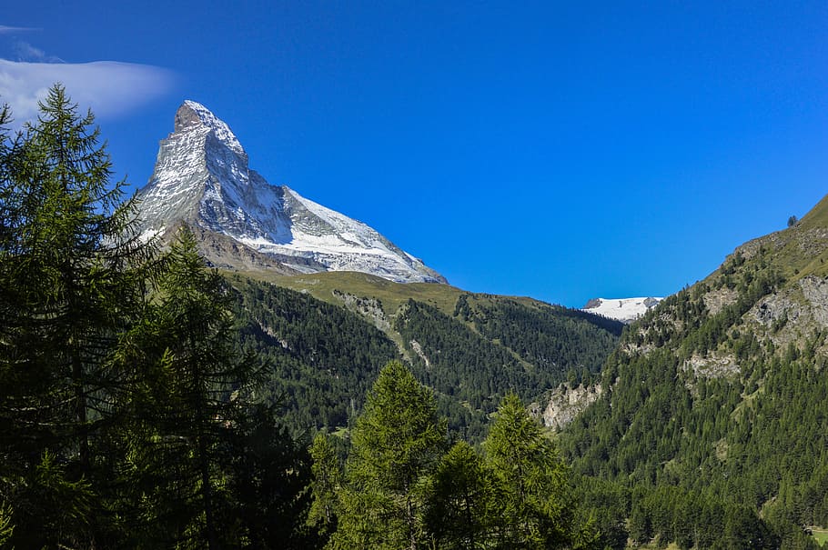 matterhorn, summit, mountain, alpine, switzerland, zermatt, HD wallpaper