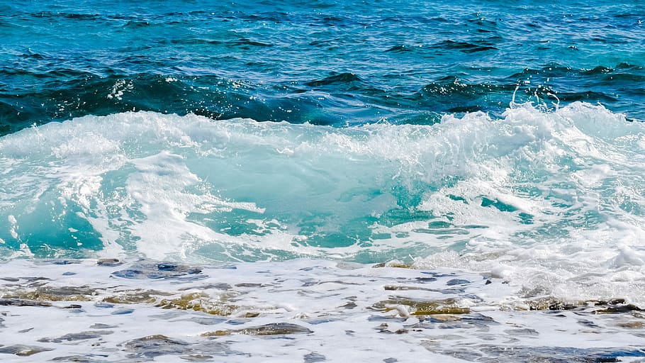 ocean waves, Water, Liquid, Spray, Foam, Sea, nature, wind HD wallpaper