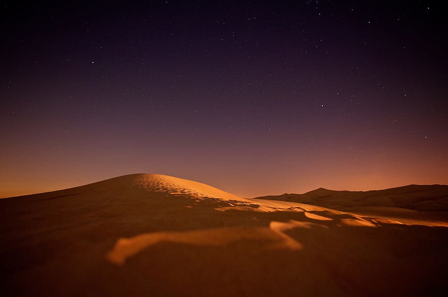 desert landscape photography, landscape photo of mountain, sunset HD wallpaper
