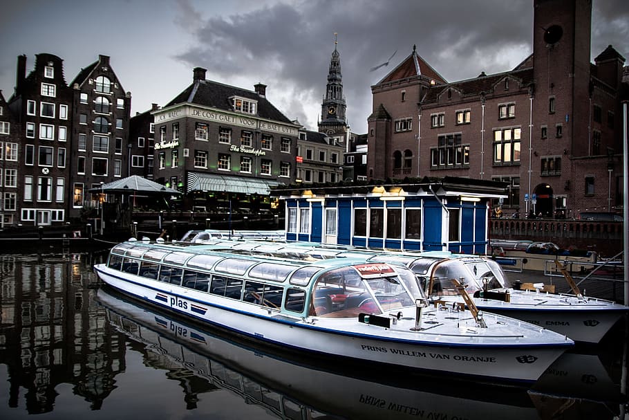 amsterdam, boot, channel, netherlands, channel gracht, homes HD wallpaper