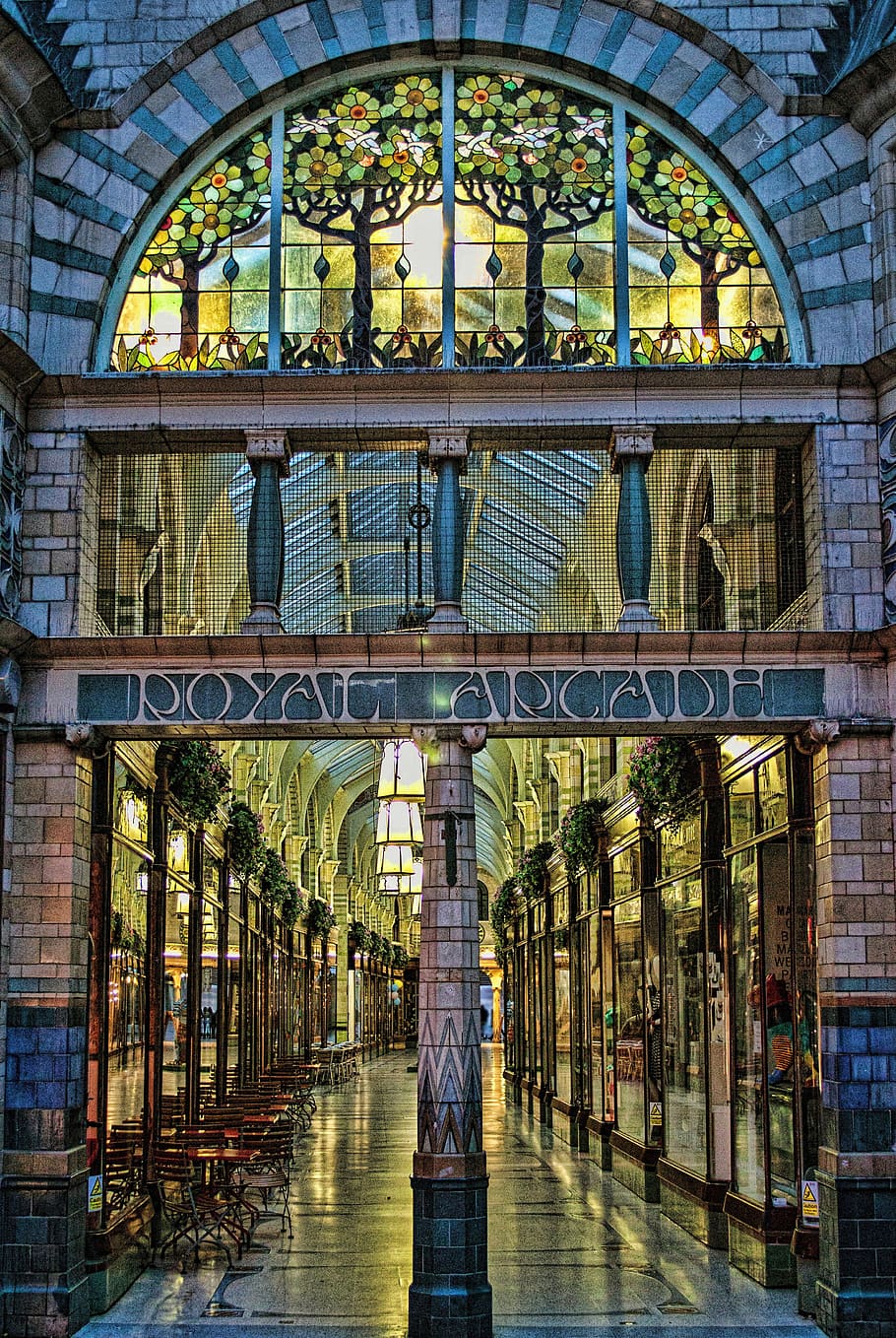 arcade, victorian, l, architecture, england, city, uk, historic HD wallpaper
