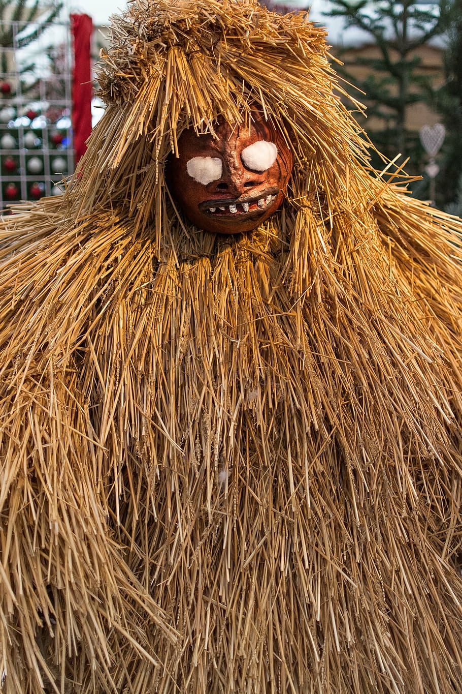 figure, straw, krampus, customs, advent, woman of straw, wood carving HD wallpaper