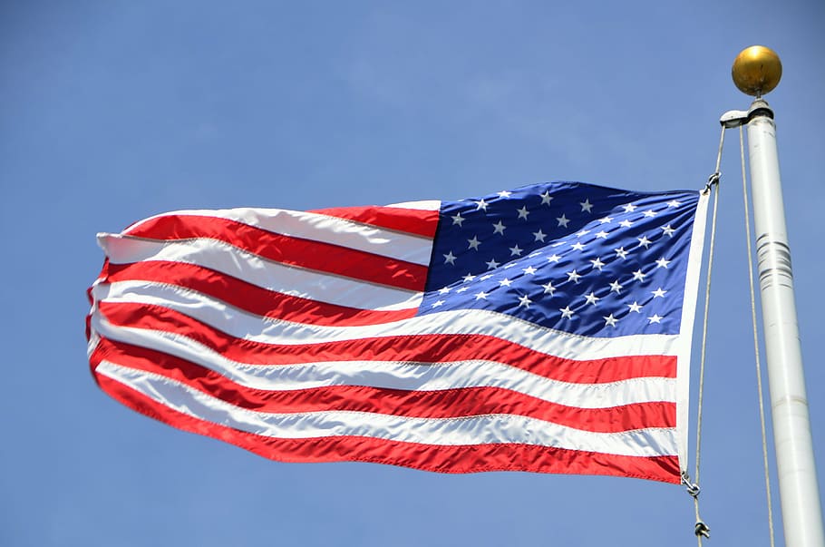 american flag, symbol, united, american flag waving, white, HD wallpaper