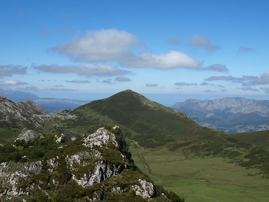 mountains, clouds, landscape, sky, views, nature, high, hiking HD wallpaper