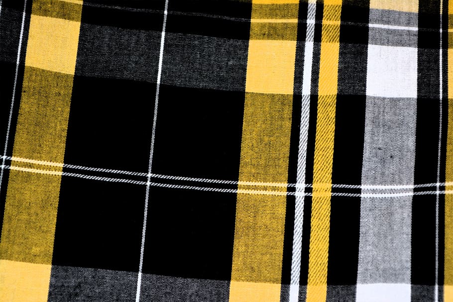 HD wallpaper: yellow, black, and white plaid textile, pattern, fabric,  tartan | Wallpaper Flare